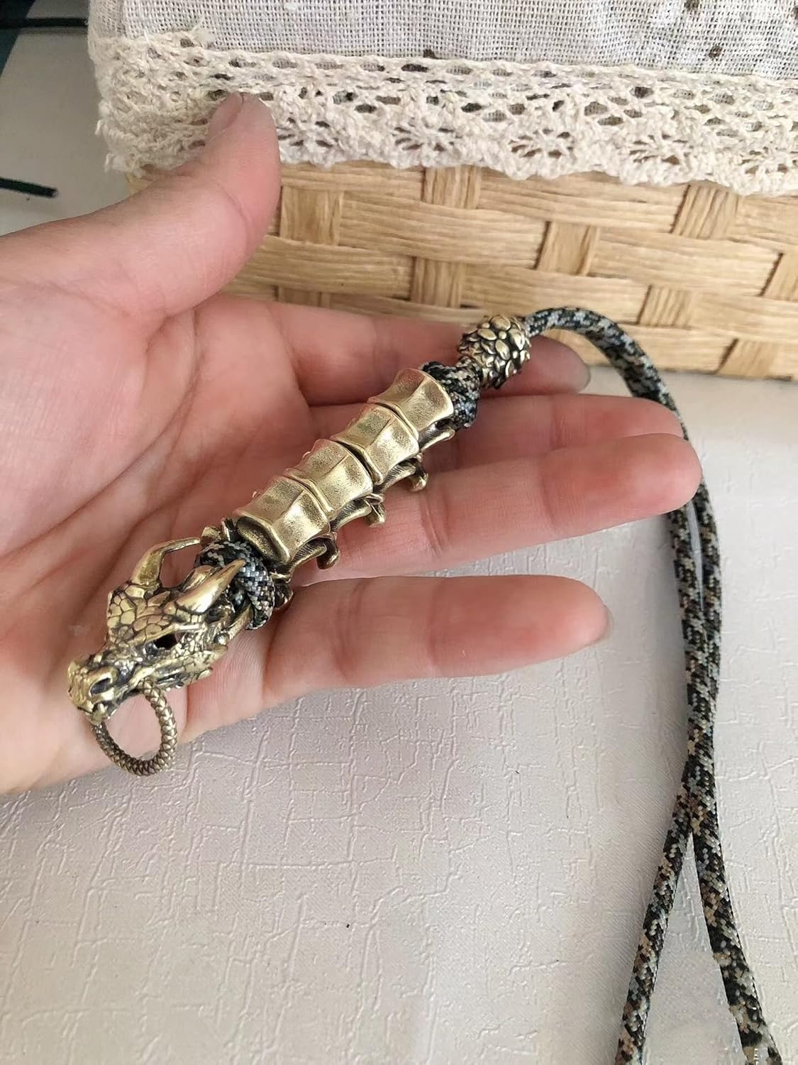 Brass bead EDC Bead gold dragon DIY keychain Paracord Keychain Bead,Lanyard Bead,Brass Charms