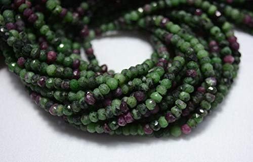 10 Strands,Ruby Zoisite Beads, Faceted Rondelle Beads, Ruby Zoisite Rondelle 3.5 mm Beads, Gemstone Beads, 13.5 Inch Code-HIGH-31742