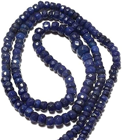 8 Strands, Multi Layer Sapphire Necklace, Blue Sapphire Beads, Faceted Rondelle Beads, 3.5mm to 5mm Beads, 16 Inch Strand