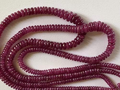 16 Inch Ruby Glass Filled Beads, 4.5-10mm Ruby Plain Spacer Beads, Ruby Plain Tyres, Ruby Necklace, Ruby Jewelry
