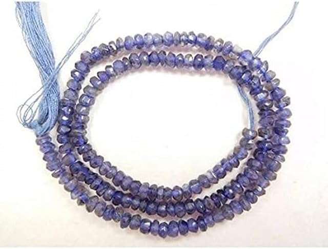 Iolite Natural 3.5 mm Micro Faceted rondelle Beads 13
