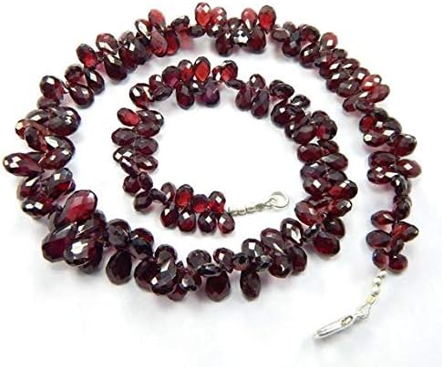 Red Garnet Briolette Faceted Pear Drops AAA Quality 18.5 Inches- - AAA - Size 5x8To7x12 mm Code-HIGH-47197
