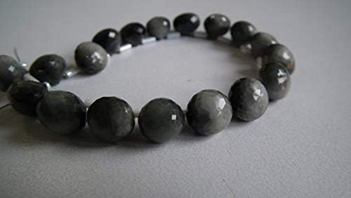 Natural Rare Grey Cats Eye Crysoberyl Micro Faceted Onion Briolette-9-10mm 18 Briolettes Code-HIGH-59238