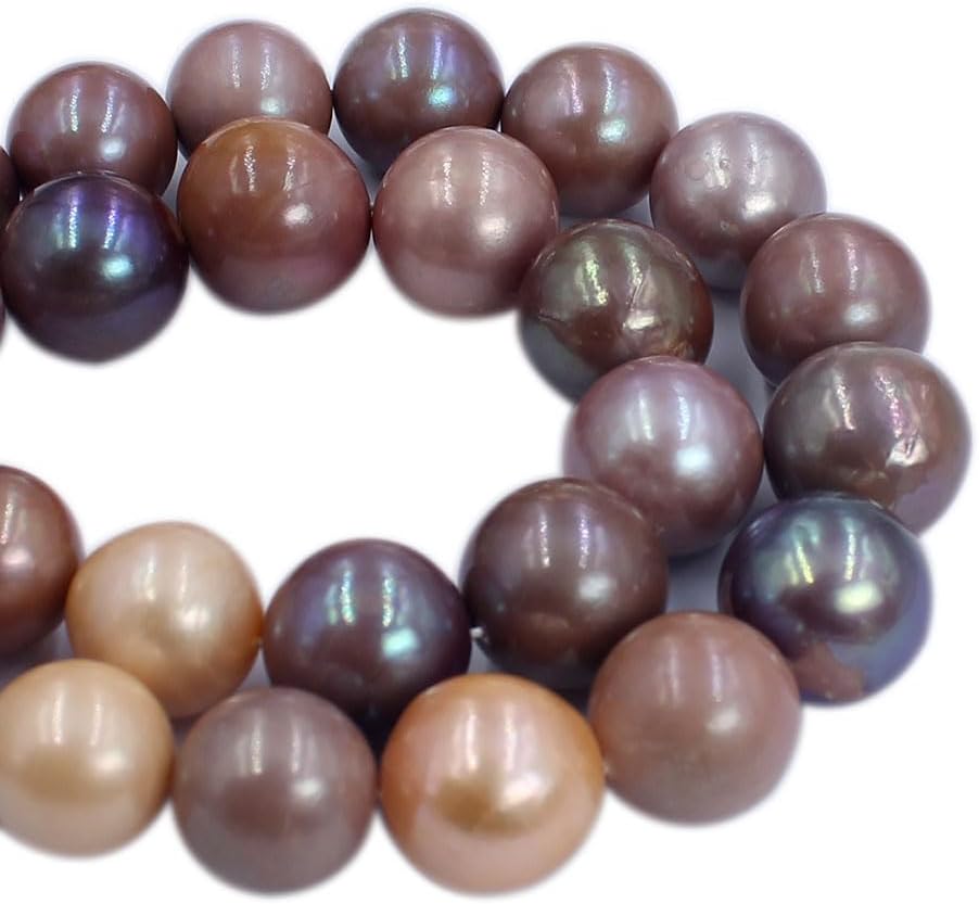 Natural 14-18mm Graduated Round Mixed Edison Freshwater Pearl Jewelry DIY Big Beads Strand 16