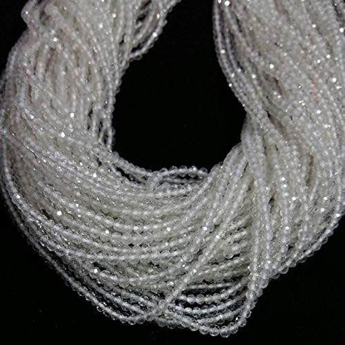 13 inch natural beads strand of 2-2.5mm faceted rondelle crystal quartz gemstone beads for DIY jewelry - necklace, bracelet, earring, ring.