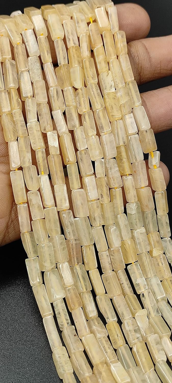 Hanumat Gems Lot of 10 Strands Natural Yellow Aventurine Smooth Rectangle Shape Gemstone Beads,Aventurine Irregular Flat Beads,Aventurine Smooth Beads,13 Inches Gemstone Beads