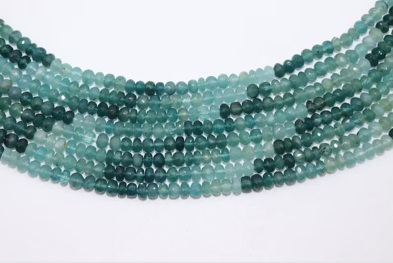AAA+ Grandidierite 6 mm Faceted Rondelle Beads, Natural Grandidierite Semi Precious Gemstone Loose Rondelles for Jewellery Making