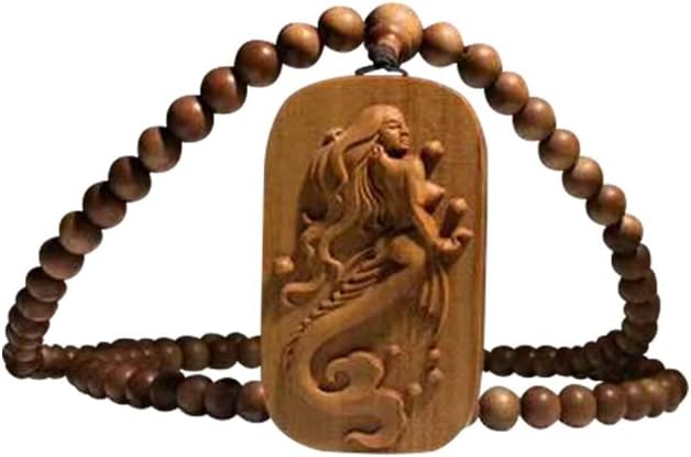 Mascot Wooden Crafts Wood Carving Art Wood Decoration Artwork 老山檀香手串美人鱼108颗 文玩手串念珠男女檀木 佛珠手链(DIY沉水8MM老山)