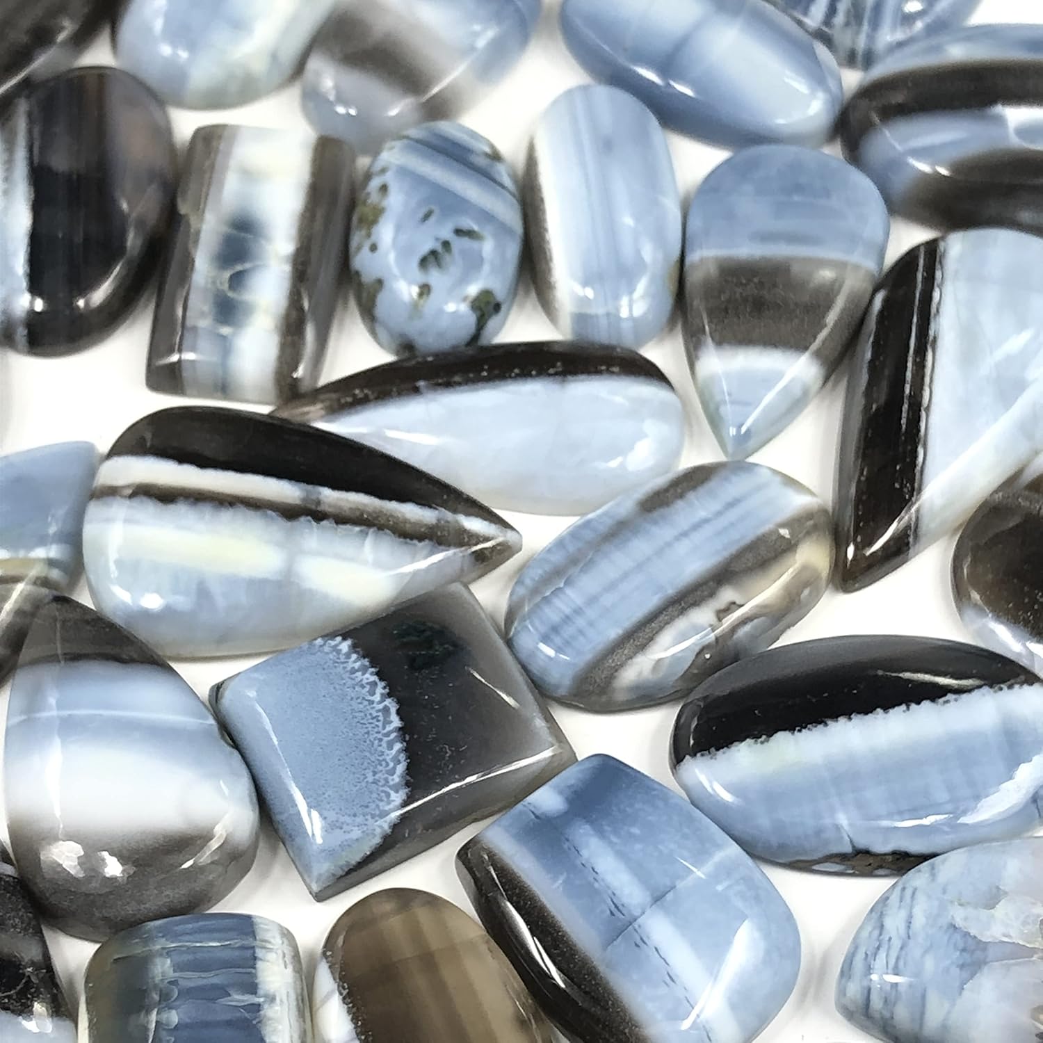 Natural BLUE OWYHEE OPAL Gemstone Loose Cabochon Lot For Jewelry Making, Loose Gemstone For Ring, Earring & Pendant Necklace, Jewelry Making Cabochons, Healing Gemstones