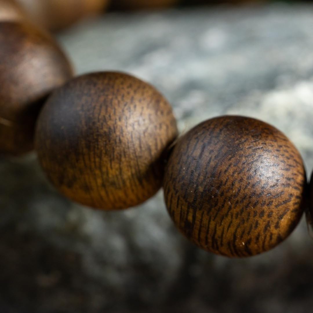 Natural Wild Fusen Red Earth Agarwood Aquilaria Hand-Stranded Beads Single Strand 12mm*17 Beads Honey-Sweet Cool Aroma Sinking Grade