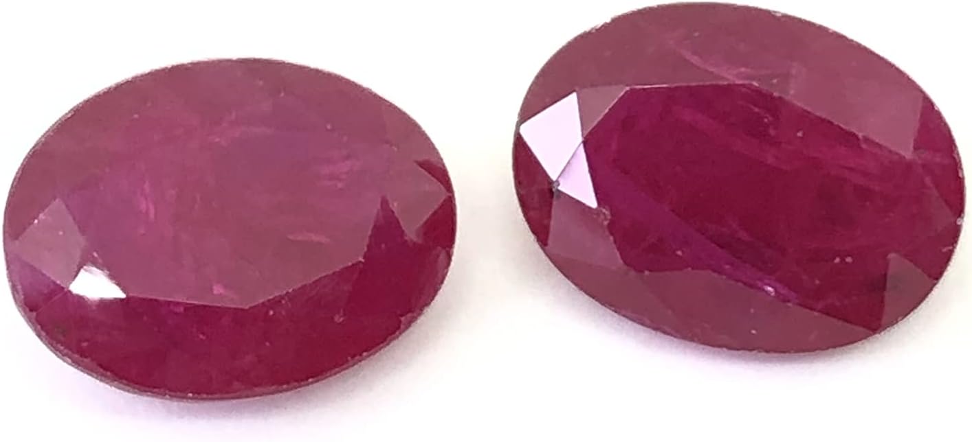 6.60 Ct Certified Pair Ruby Oval Shape Size 10x8 mm Cut Loose Gemstone Best For Making Earring, Ring, Pendant Jewelry-Top Quality Ruby