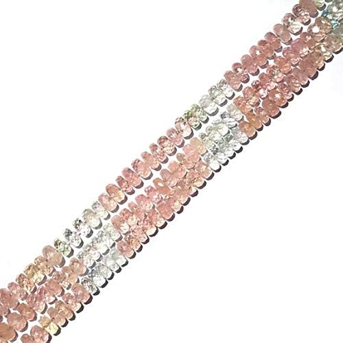 Morganite Rondelle Faceted Beads, Natural Morganite Jewelry, Morganite Necklace, 15 Inch Strand Beads Gemstone Size 6 mm AAA Quality