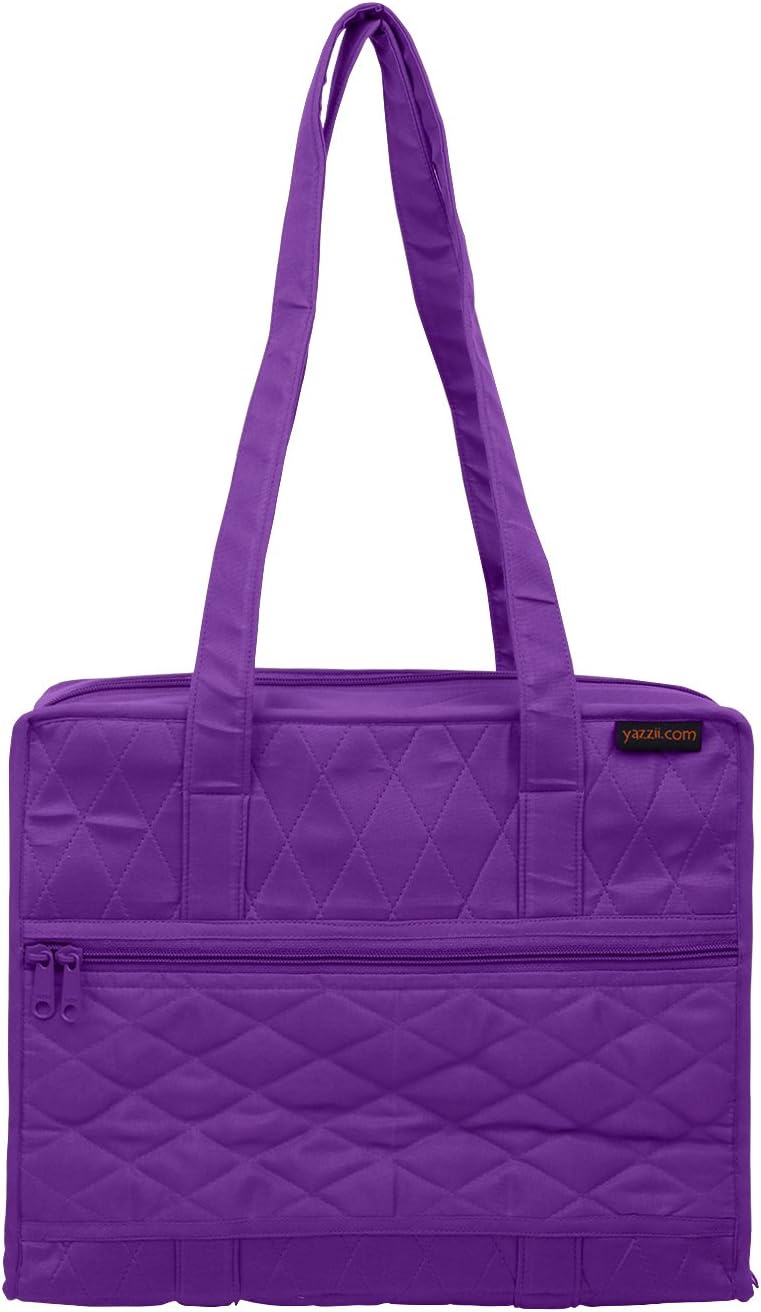 Yazzii Quilter’s Project Bag with 19 Pockets – Sewing Accessories Organizer - Sewing Supplies Organizer Tote for Quilting, Embroidery, and Sewing Purple