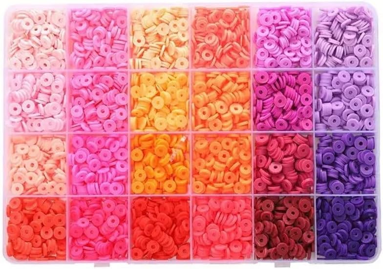 6mm Soft Clay Beads 24 Boxes Boxed Colorful Disc Jewelry Bracelet DIY Accessories