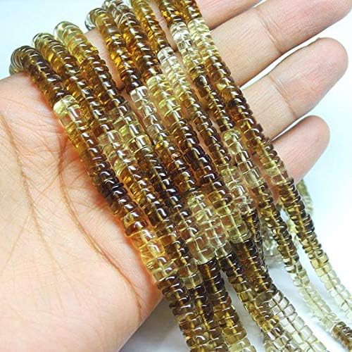 1 strand beer quartz tyre wheel smooth 14'' long strand gemstone beads, jewelry supplies for jewelry making, bulk beads, for meditation jewellery gemstone size 6mm