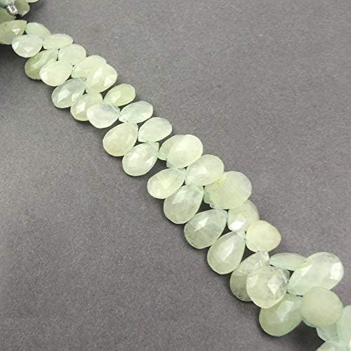 GEMZ 6 inch Strand of Natural Aquamarine pear Shape Faceted Cut Multi Color Color briollete Beads for DIY Jewelry Making- Earring Necklace Bracelet.