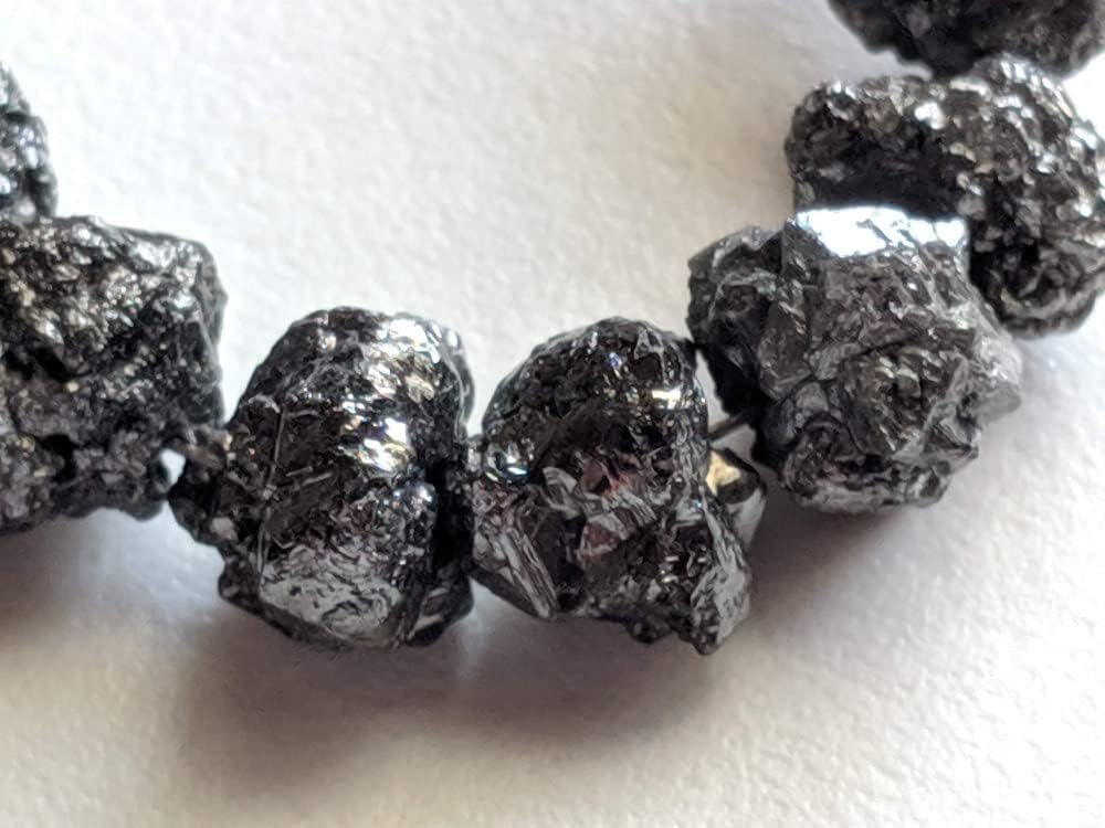 6-7mm Raw Black Diamond Beads, Huge Rough Black Diamond Beads, Uncut Diamond, Raw Black Diamond For Necklace (5Pcs To 10Pcs Options)-PPD480, 6-7 MM Approx.