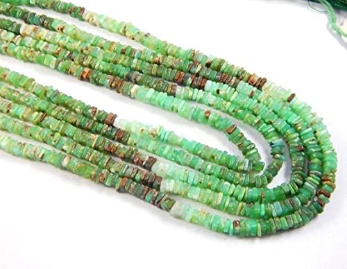 Chrysoprase Green Heishi Beads 4 mm 5 Strand 1 Necklace 17 inches Loose Beads