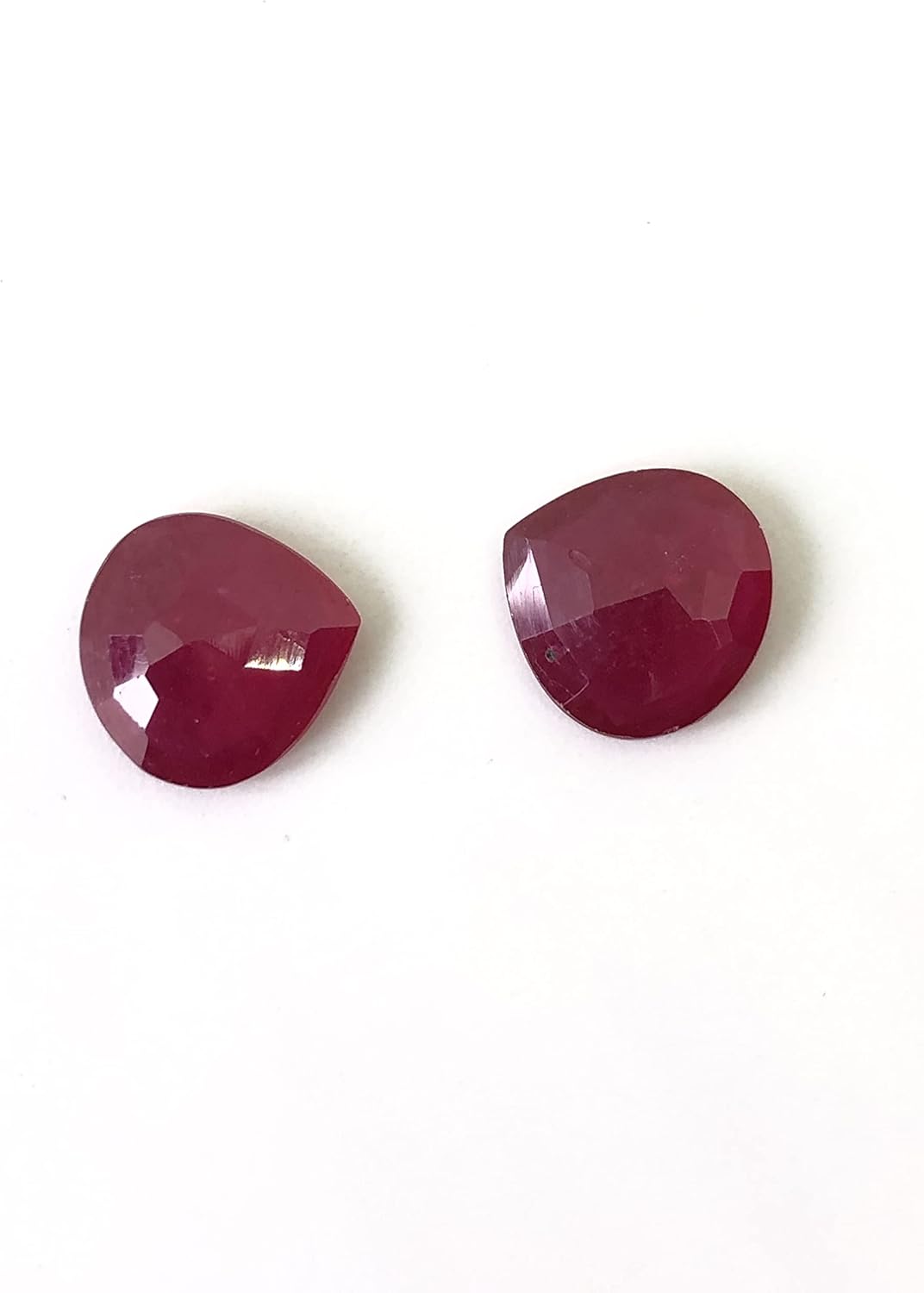 6.22 Ct Pair Deep Red Ruby Heart Shape Size 10 mm Cut Faceted Attractive Quality Fine Loose Gemstone Best For Making Jewelry Earring