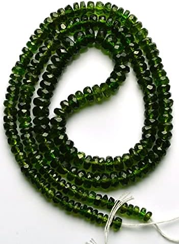 1 Strand Natural 16.5Inch Rare Natural Chrome Diopside Faceted Roundeles Beads Rondelle Beads Rare Gemstone 2.5 to 5 MM