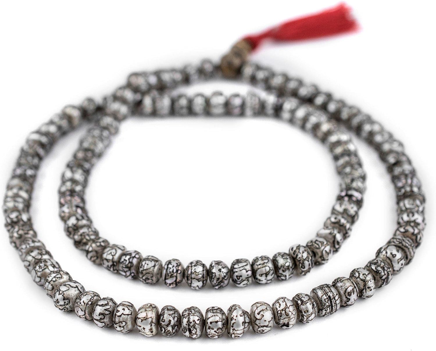 The Bead Chest Carved Mother-of-Pearl Prayer Beads (8mm)