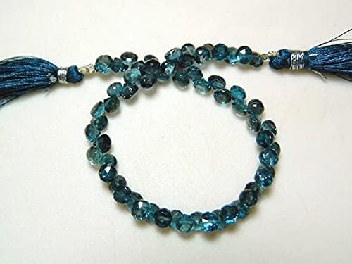 London Blue Topaz Beads, Blue Topaz Onion Briolettes, Faceted Beads, 6mm Beads, 8 Inch Strand