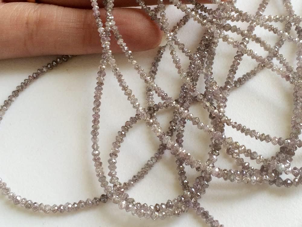 Women's 1.5-2.5mm Pink Sparkling Faceted Diamonds Beads, Pink Faceted Diamond Saucer/Thali Beads, Pink Diamond Beads For Jewelry (2IN To 16IN)