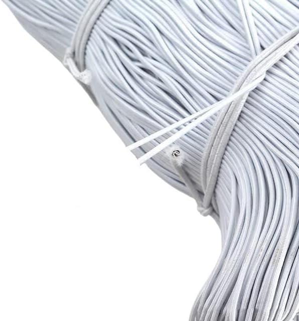 Beading Cords & Threads, Black White Round Strong Stretchy String Rope for Sewing Craft Garment DIY Accessories, 1 Pcs(White Diameter 5mm,10Meters)