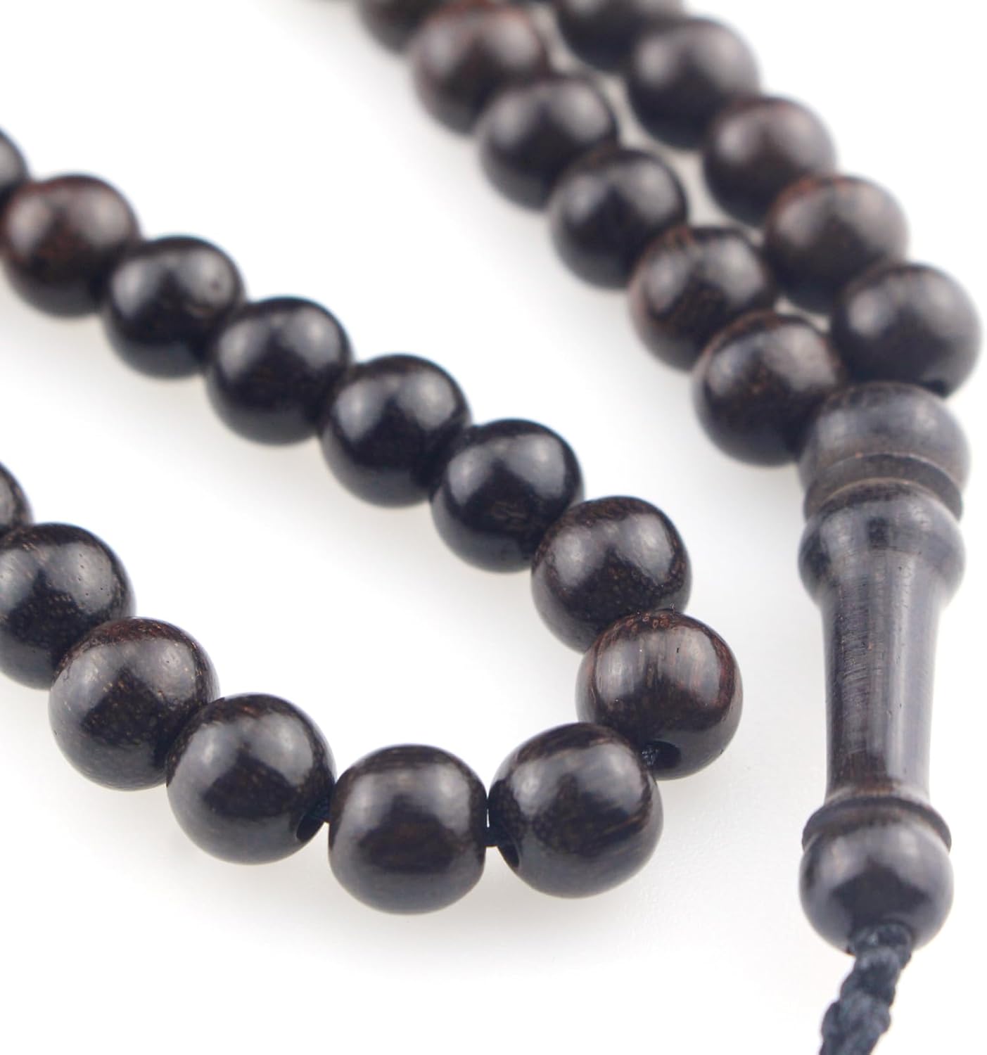Muslims Islamic 99 Dhikr Tasbeeh Tasbih Prayer Beads, Wood Beads with Tassel
