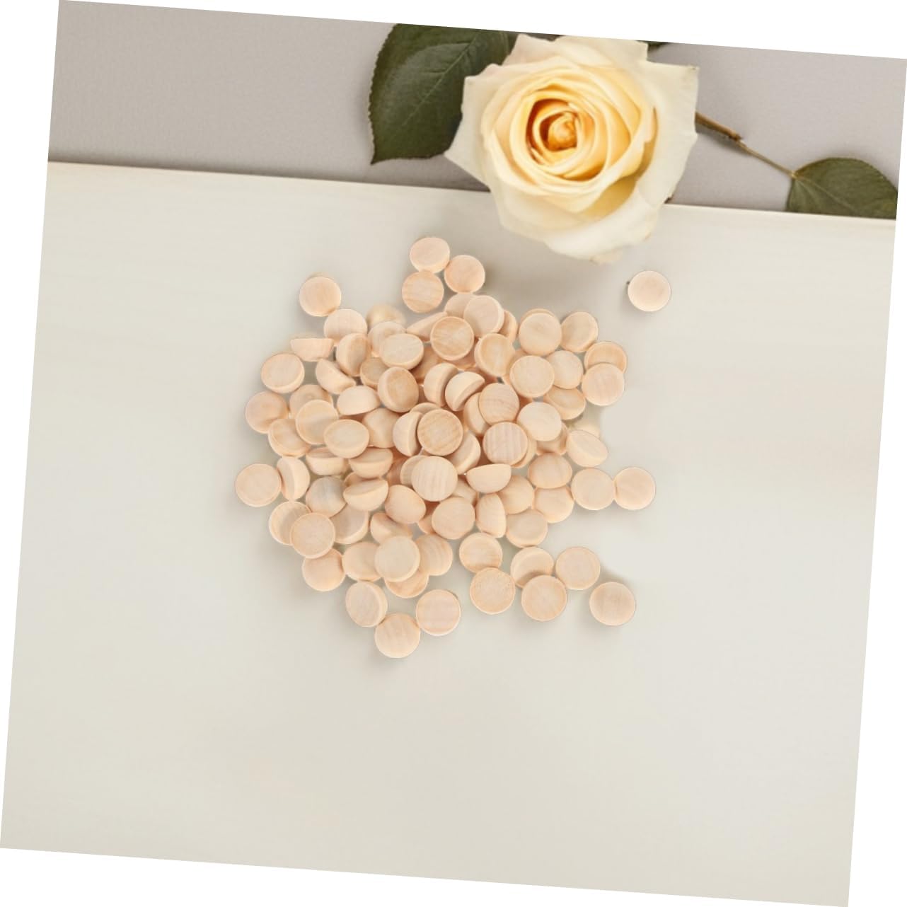 GALPADA 100pcs Half Wooden Beads Unfinished Decorative Craft for Jewelry Making Smooth Natural Wood Half Round Beads for Art Projects and Creative Crafts