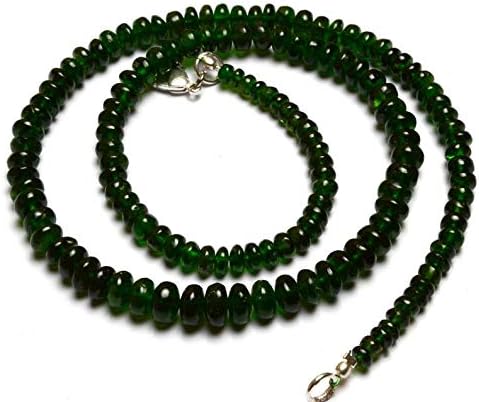 Super Rare Natural Chrome Diopside Smooth Rondelle Beads 17.5