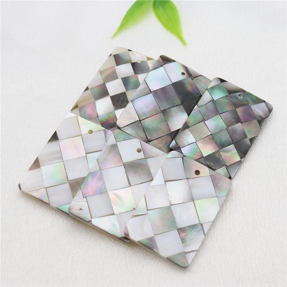 Natural MOP Seawater Shell Beads Splicing Square for Jewelry Making DIY Necklace Earring Bracelet Pendant Surface Plane 100 Pieces