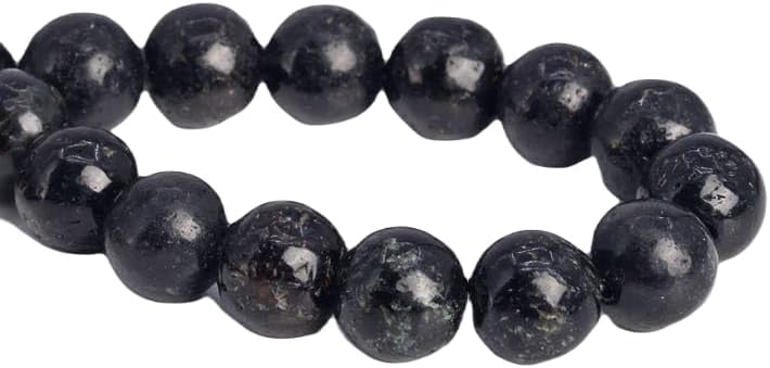13 inch Strand of Natural gem Dark Knight Biotite, 8-9 mm Round Smooth Beads for DIY Jewelry Making. | Beads_03513, as per photo