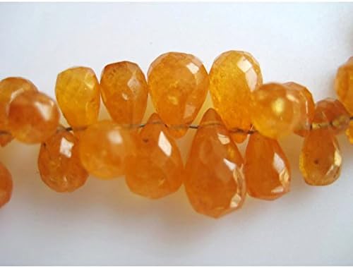 13 inch natural beads strand of 5x3-10x5mm faceted drop spessartine garnet gemstone beads for DIY jewelry - necklace, bracelet, earring, ring.