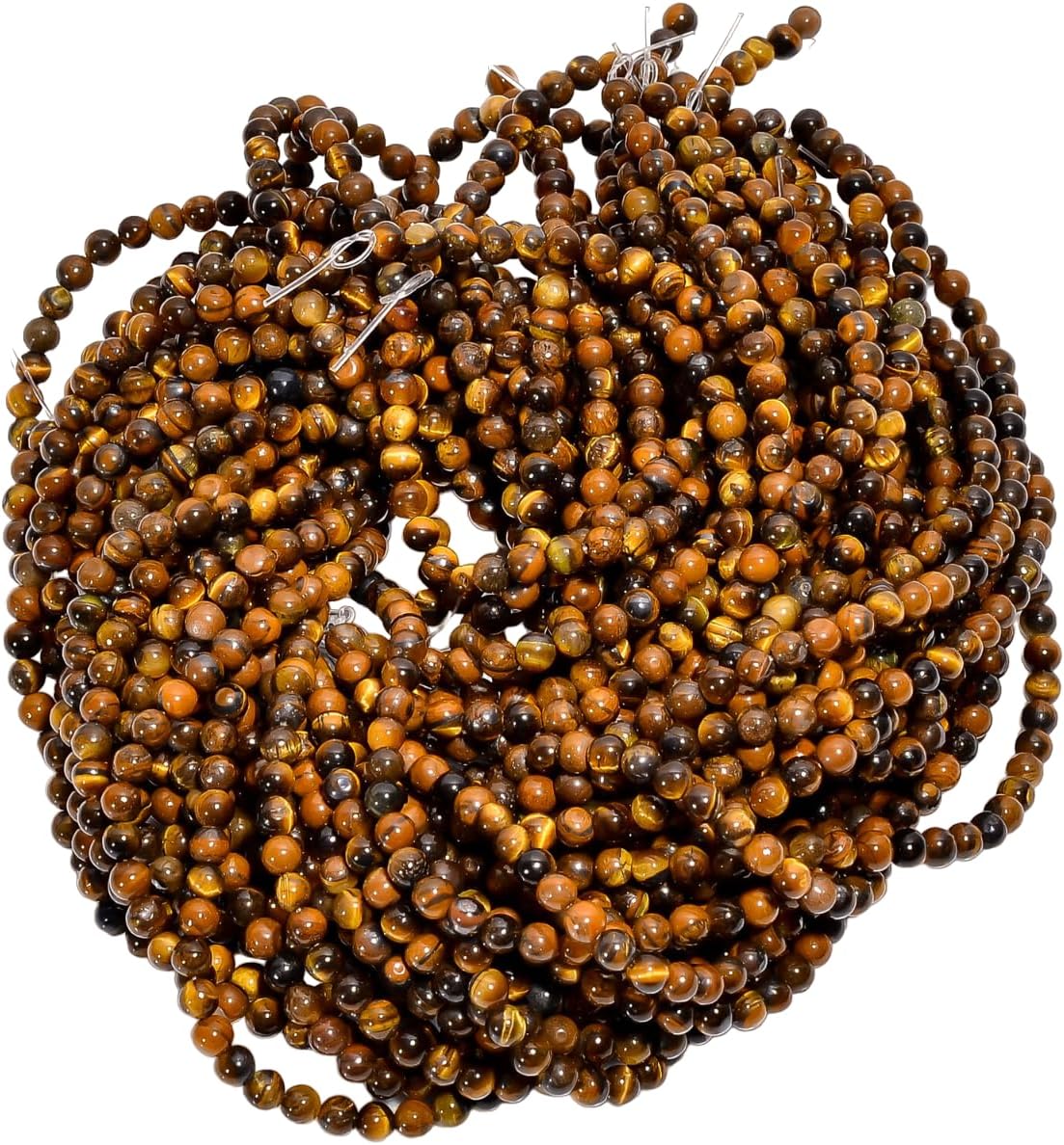 Natural Tiger Eye Gemstone Round Shape Smooth Beads 4X4.5 mm 50 Strand 15