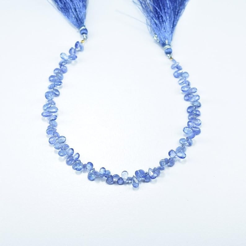 Natural Tanzanite pear Faceted Beads 3.5X5.5-4X6.5mm 8 inch Long String Jewelry Making Gemstone Beads for Necklace Bracelet
