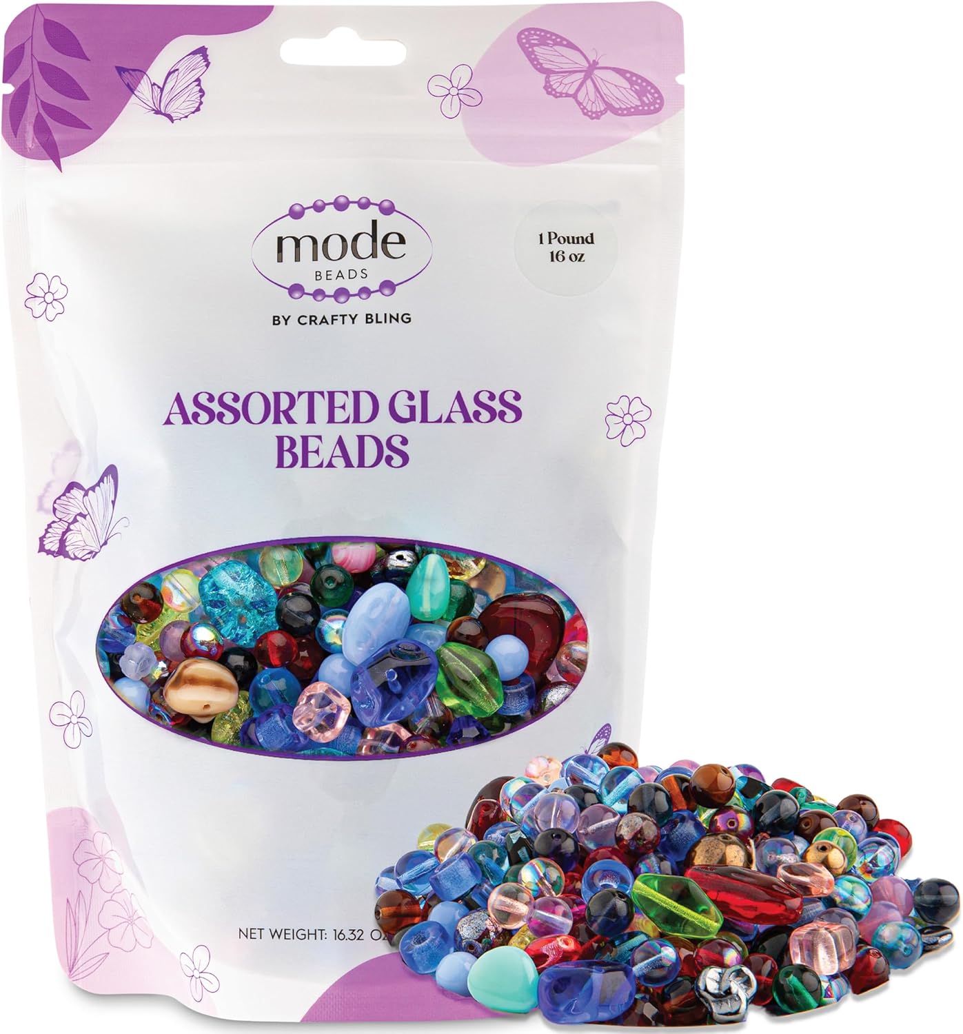 One Pound Assorted Glass Beads for Jewelry Making, DIY Lamp Work, Arts and Crafts, and Decorative Hobby Artistry, Colorful Crystal Assortment Bulk Mix, 4-18mm (Mixed Colors) (12)