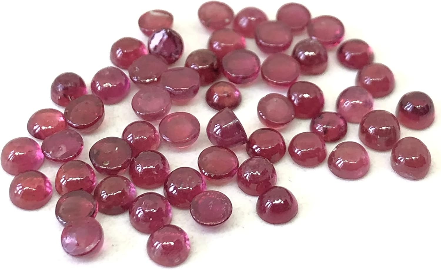 10.75 Ct Ruby Round Shape Cabochon Size 3 mm Wholesale 52 Pieces Amazing Quality Lot Loose Gemstone For Making Necklace Jewelry