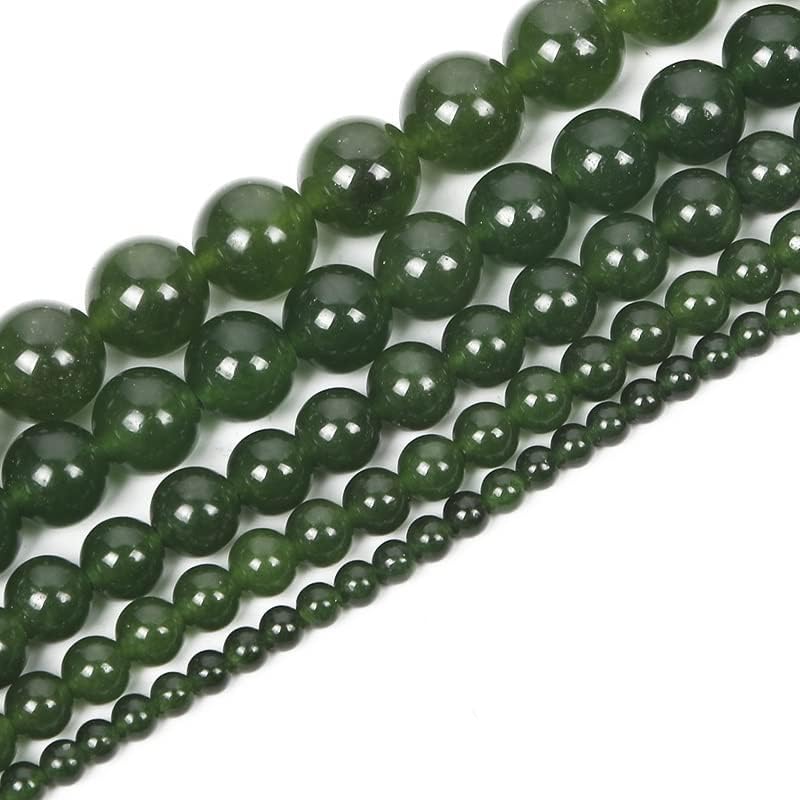 Natural Stone Green Chalcedony Jade Round Loose Spacer Bead for Jewelry Making Bracelet Necklace DIY (Color : D, Size : 12mm)