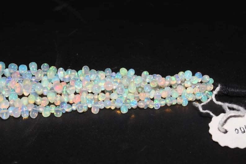 AAA+ Opal Smooth Rondelle Beads 3 * 5-6 * 8 mm Opal Tear Drops Beads Jewellery Making Beads Strand Healing Gemstone