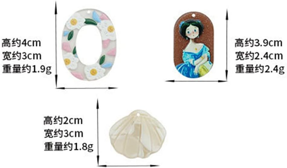 SIDUFHAOPKLL Lovely Acrylic Painted DIY Phone Case Earrings Handcrafted Material Kit Accessories(Black)