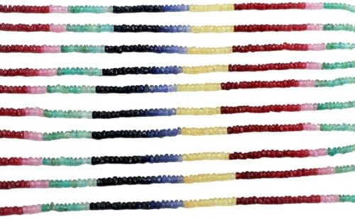 Natural Multi Gemstone Faceted Rondelles Beads 15.