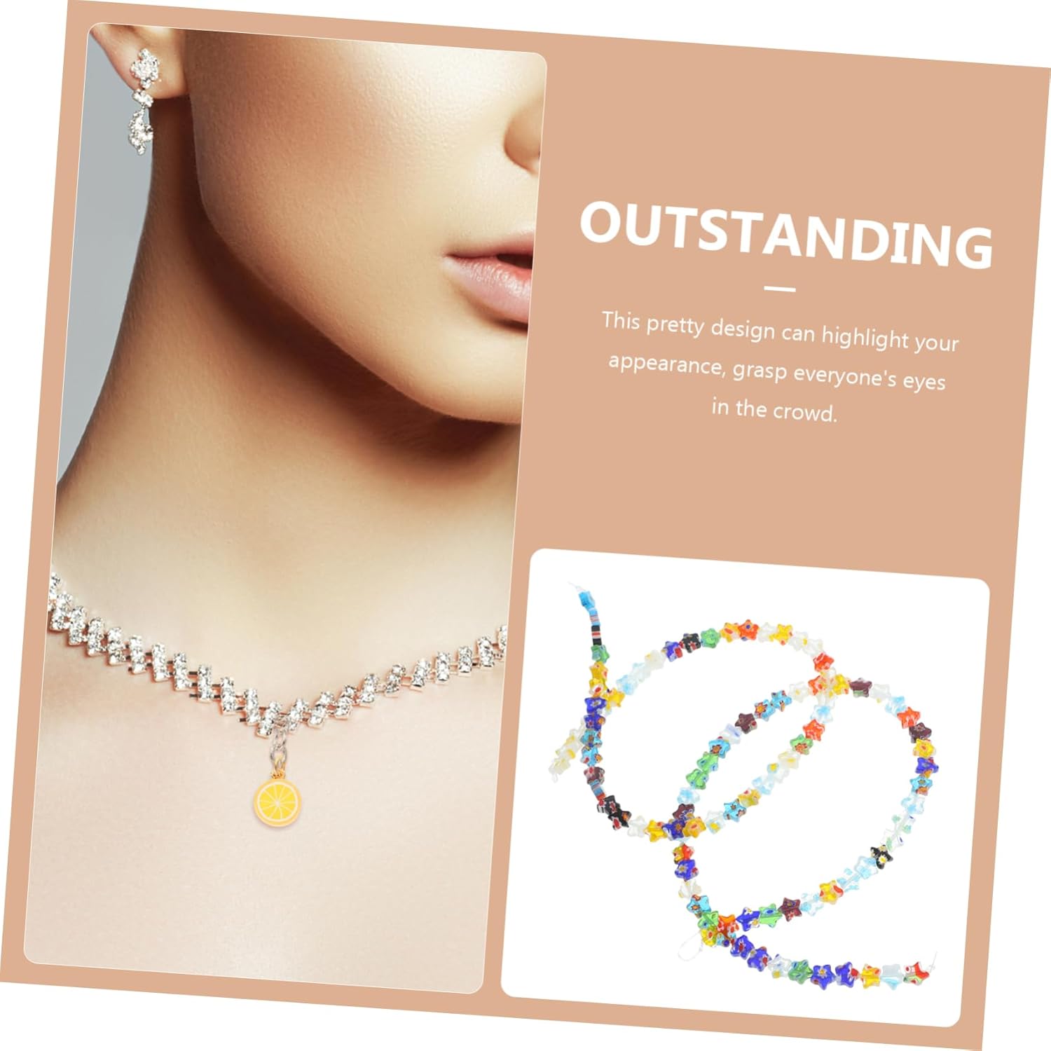 2 Strings Pentagram Beading Jewlery Beads for Bracelets Jewelry Earrings Earring DIY Beads Decorative Beads Bracelet Making Kit Loose Beads Glass Spacer Beads Manual