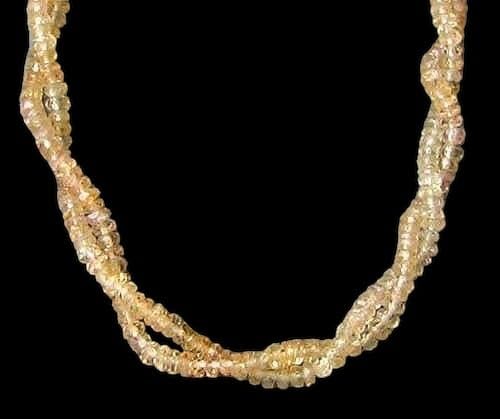 Spakling Champagne Imperial Topaz Faceted Bead 16 1/4 inch Strand | 28.4 cts | for Jewelry Making