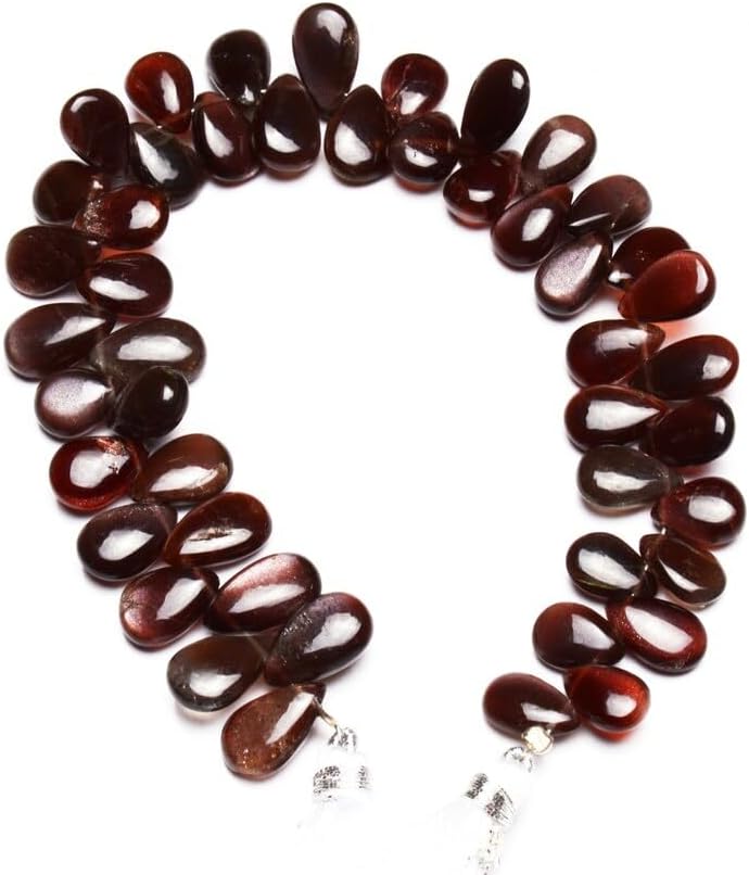 8 inch Strand of Natural Brown Scapolite 10x7-13x8 mm pear Smooth briolette Beads for DIY Jewelry Making. |BRIO_01343