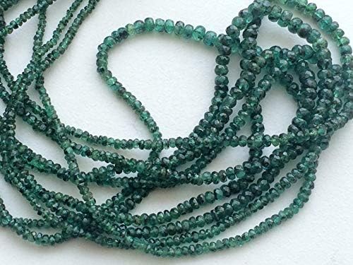 Emerald Beads, Emerald Faceted Rondelle Beads, Emerald Necklace, Original Emerald, 2.5mm to 4.5mm, 16 Inch Strand