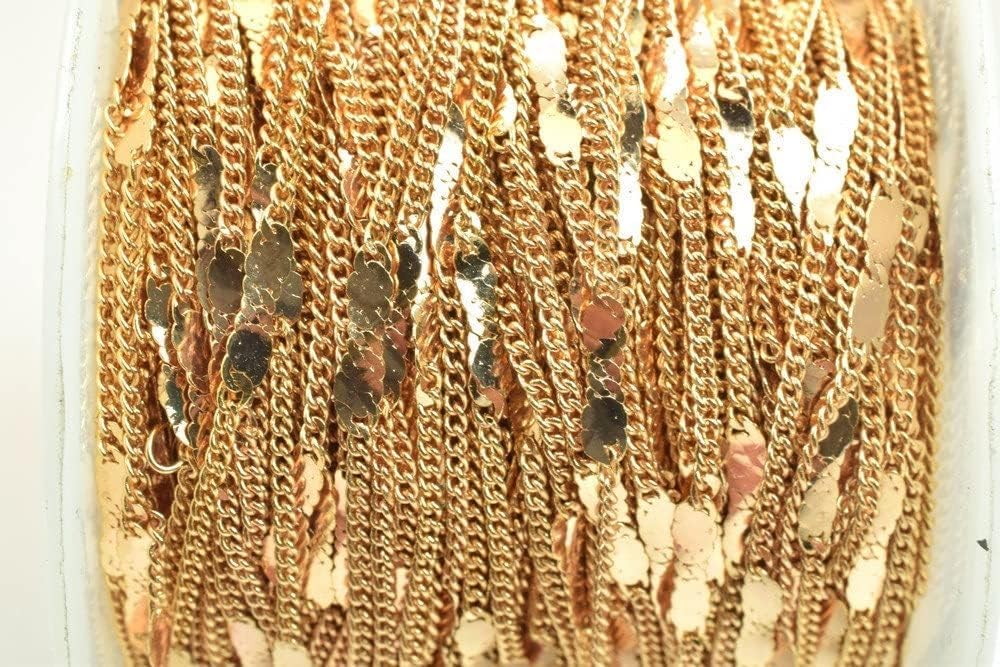 18K Pinky Gold Filled EP Chain Width 2.25mm Thickness 1mm Gold-Filled findings for Gold Filled Sold by Foot PGF12