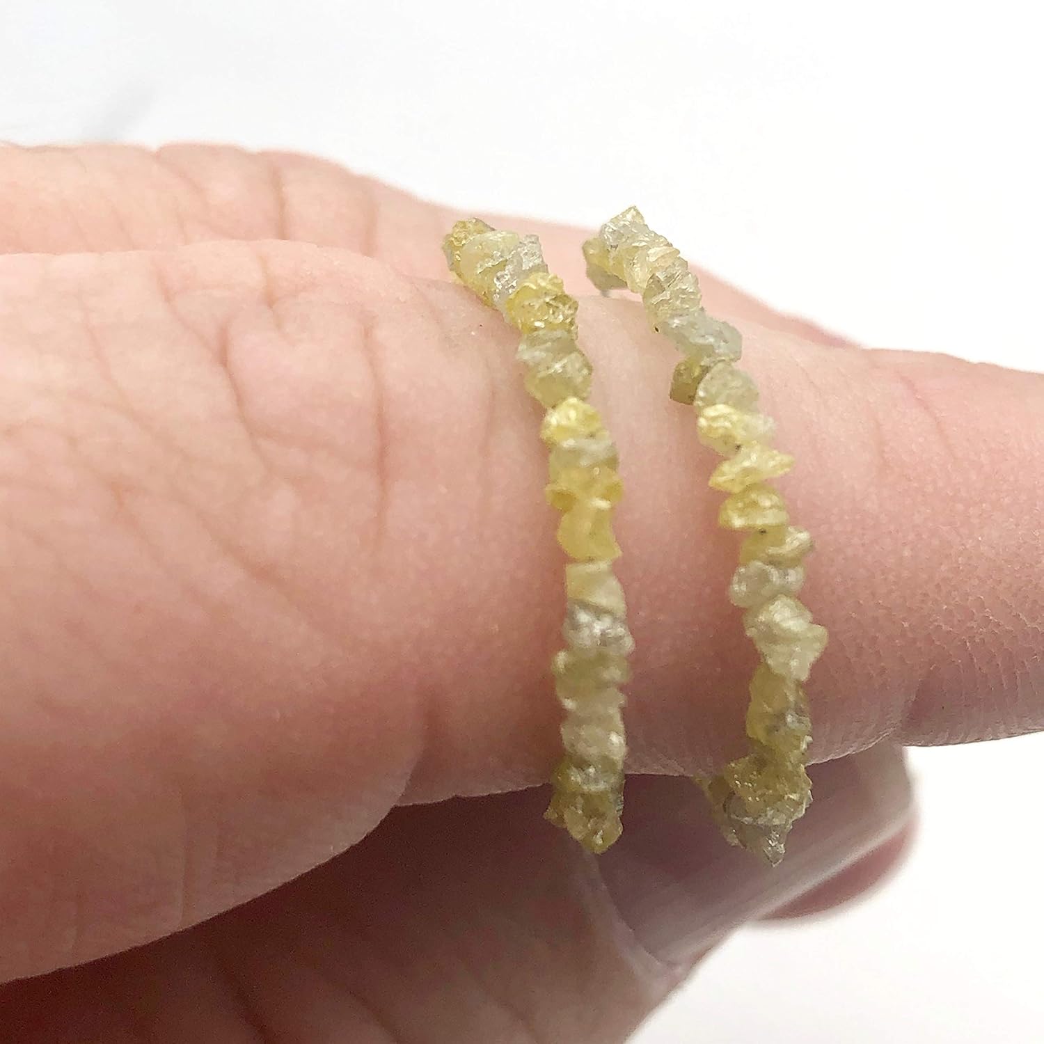 17.1cts Natural Untreated 13 inch Canary Druzy Diamond Beads 110620 for Jewelry Making