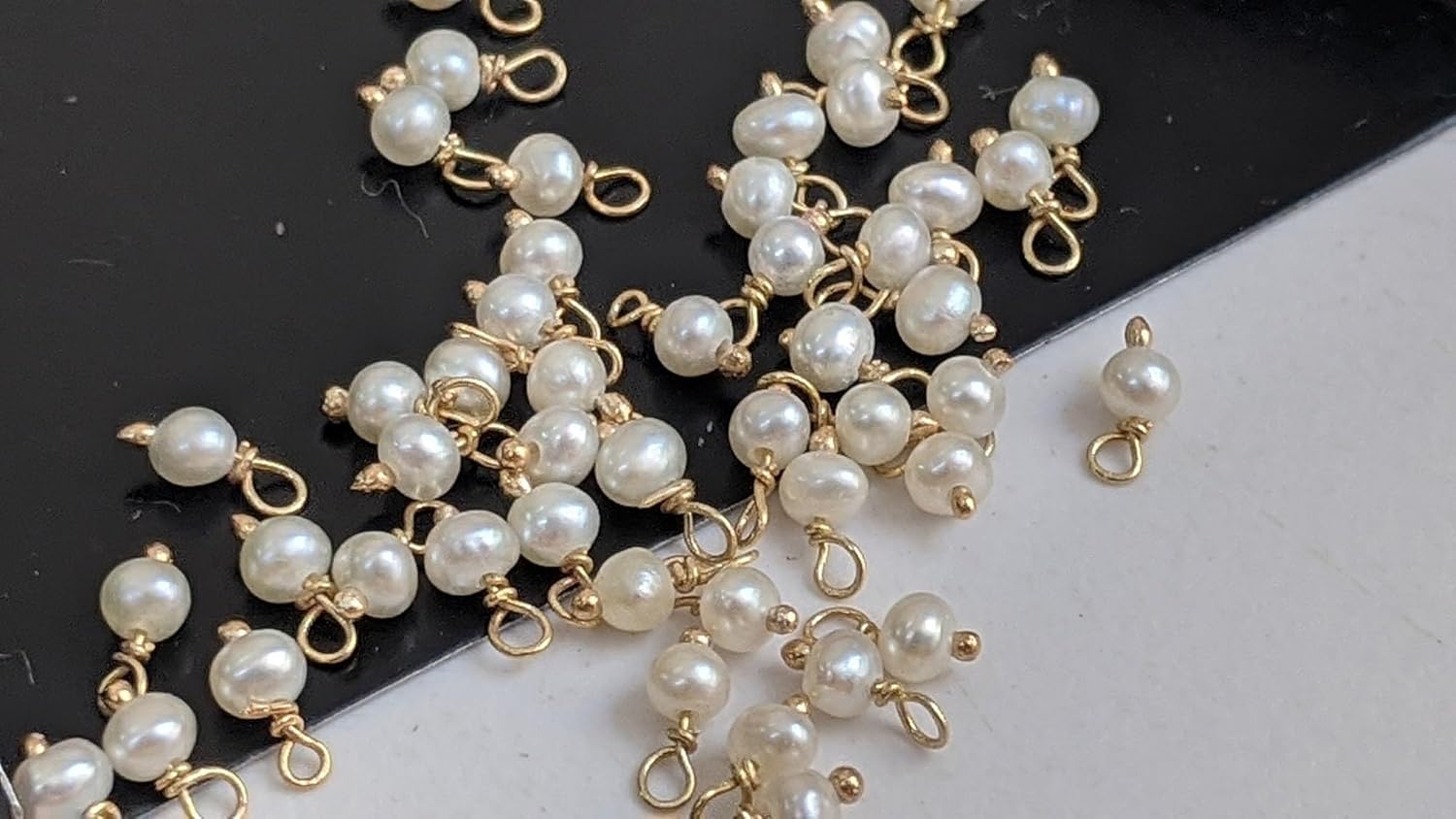 Women's 3 mm Pearl 925 Sterling Silver Wire Wrapped Pearl Rondelle Beads, Pearl Jewelry Hangings, Loose Pearl Beads (50Pcs To 100 Pcs Options)