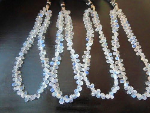 4 String of Raninbow Moonstone Teardrops Faceted 5x3 mm Appx Code-HIGH-70515